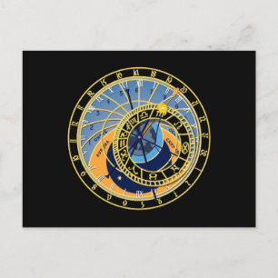 Astronomical Clock Astrology Star Constellation Holiday Postcard