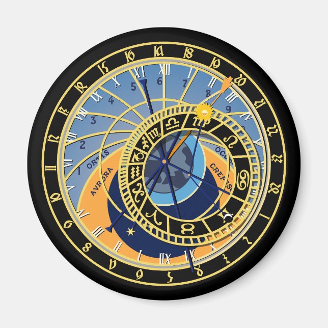 Astronomical Clock Astrology Star Constellation Magnet (Front)