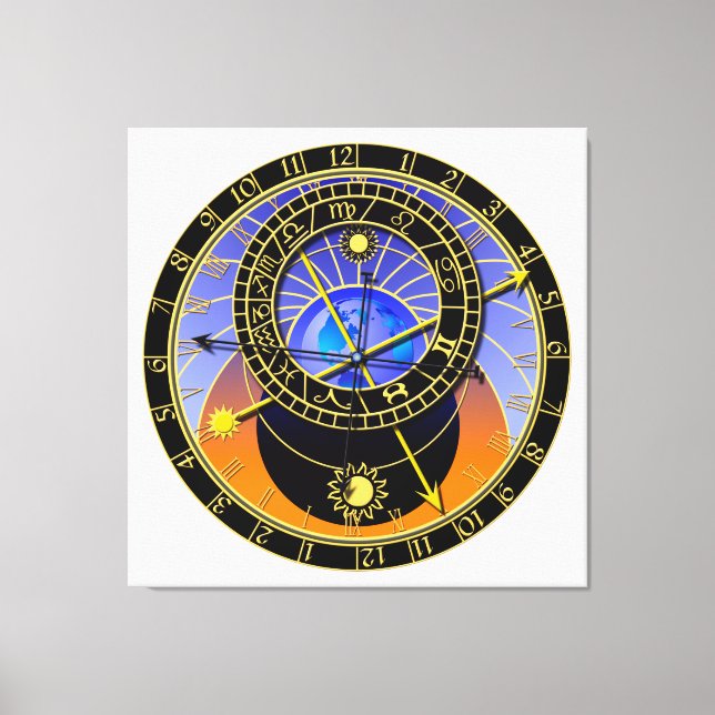 Astronomical Clock Canvas Print (Front)