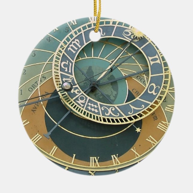 Astronomical Clock Ceramic Tree Decoration (Front)