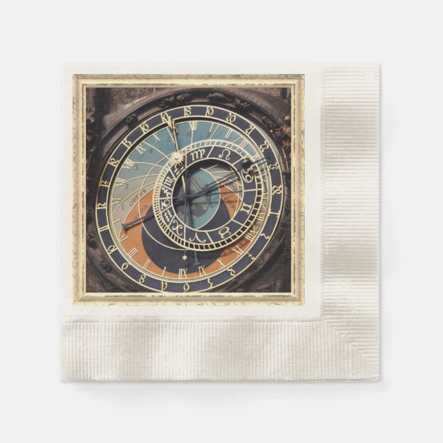 Astronomical Clock In Prague Napkin (Front)