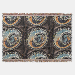 Astronomical Clock In Prague Throw Blanket