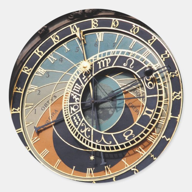 Astronomical Clock In Praque  Classic Round Sticker (Front)