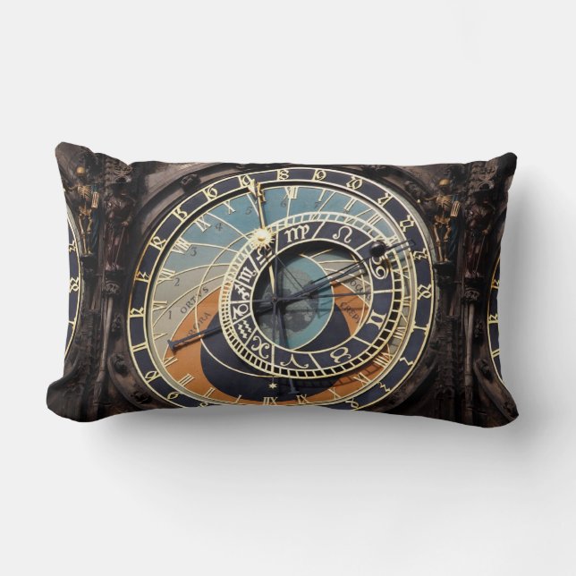 Astronomical Clock In Praque Lumbar Cushion (Front)
