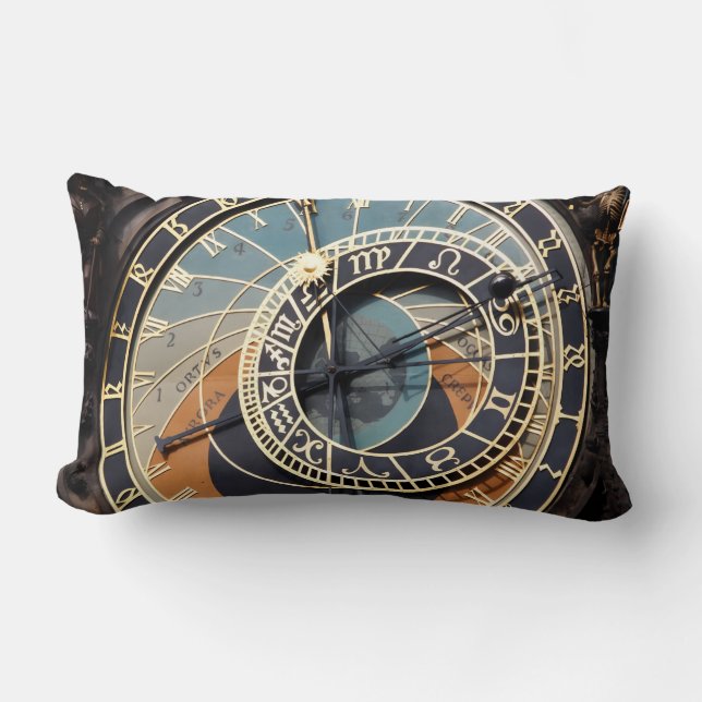 Astronomical Clock In Praque  Lumbar Cushion (Front)