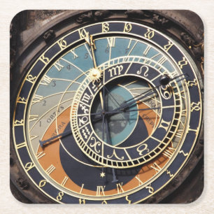 Astronomical Clock In Praque Paper Coaster