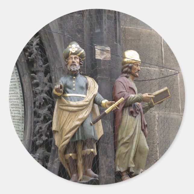 Astronomical Clock or Prague Orloj Classic Round Sticker (Front)