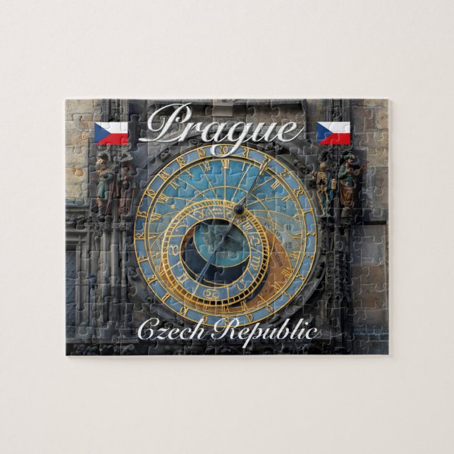 Astronomical clock Prague Orlog Czech Republic Jigsaw Puzzle (Horizontal)