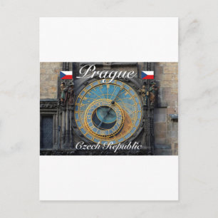 Astronomical clock Prague Orlog Czech Republic Postcard