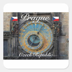 Astronomical clock Prague Orlog Czech Republic Square Sticker