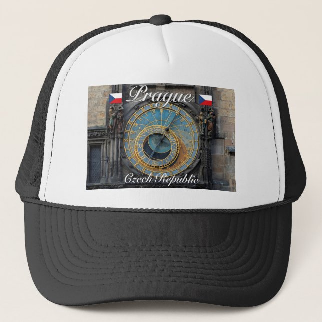 Astronomical clock Prague Orlog Czech Republic Trucker Hat (Front)