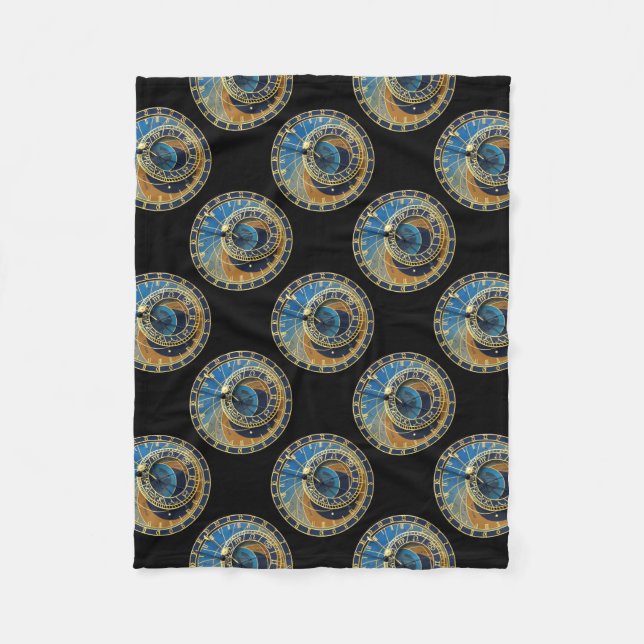 Astronomical Clock-Prague Orloj Fleece Blanket (Front)