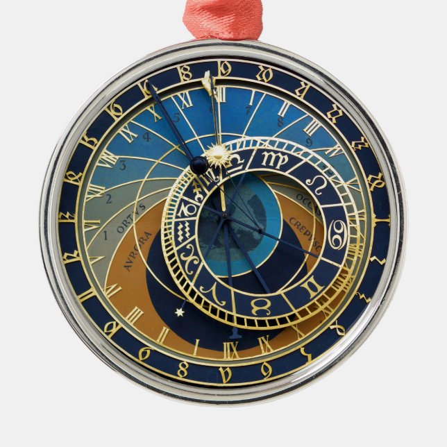 Astronomical Clock-Prague Orloj Metal Ornament (Front)