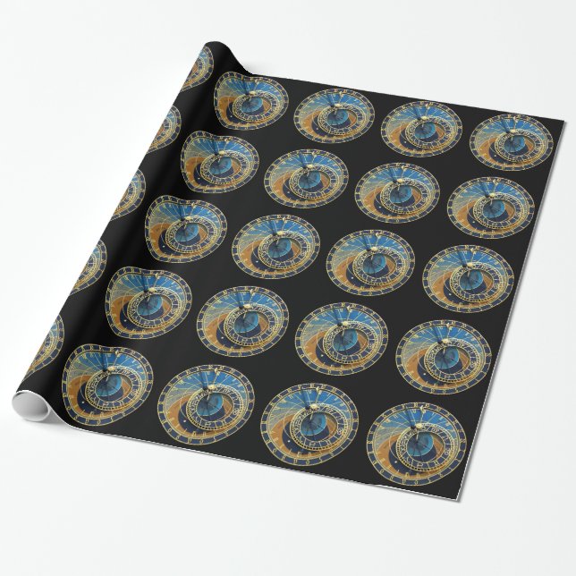 Astronomical Clock-Prague Orloj Wrapping Paper (Unrolled)
