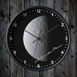 Astronomy & 3rd Quarter Moon Clock, Hubble / Space Round Clock