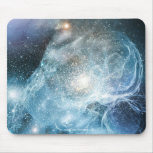 Astronomy Blue Galaxy Nebulae Outer-Space Image Mouse Pad
