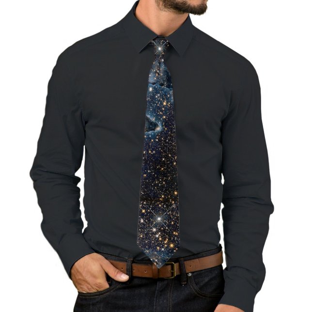 Astronomy Blue Night Sky Photo Tie (Creator Uploaded)