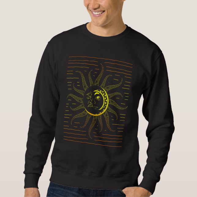 Astronomy Boho Celestial Bodies Sun Moon Astrology Sweatshirt (Front)