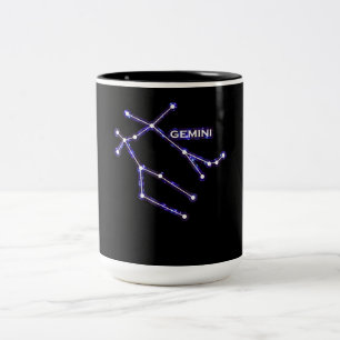 Astronomy Constellation - Astrology Zodiac Gemini Two-Tone Coffee Mug