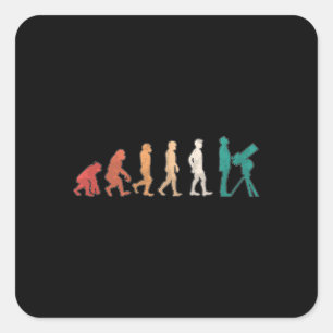 Astronomy Evolution Retro Space Stars Universe Square Sticker