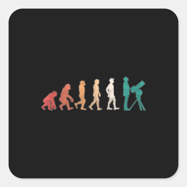 Astronomy Evolution Retro Space Stars Universe Square Sticker (Front)