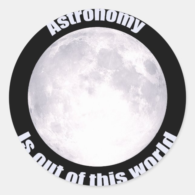Astronomy Full Moon Classic Round Sticker (Front)