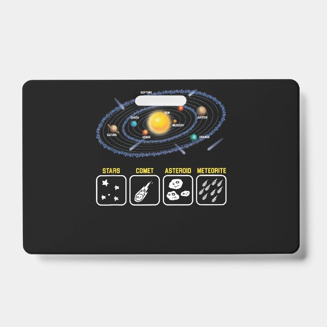 Astronomy Geek Galaxy Science Outer Space Solar Sy ID Badge (Front)