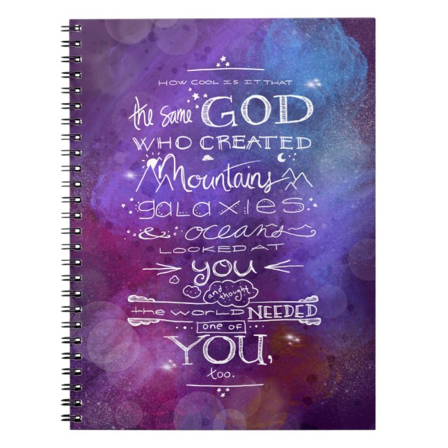 Astronomy god quote space stars moon universe note notebook (Front)