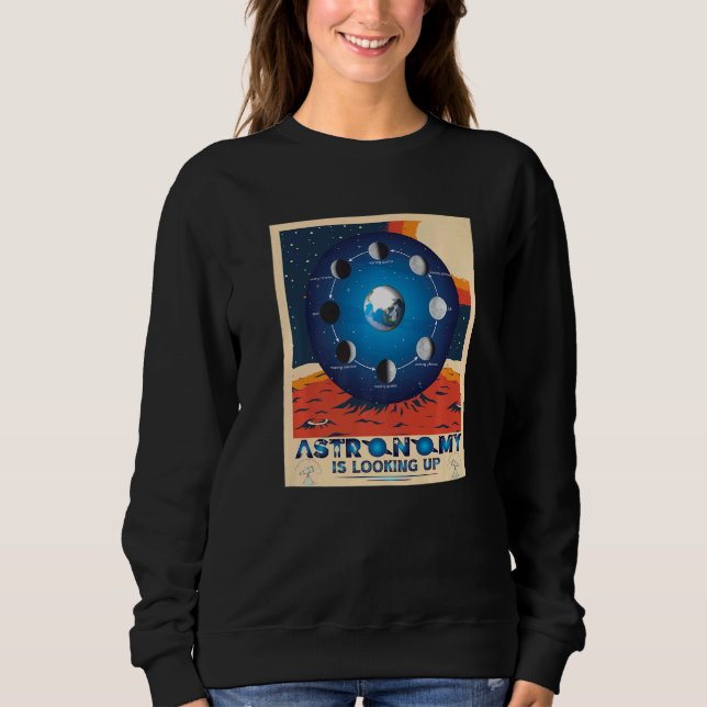 Astronomy is looking up  Kids Adults Astrology Sweatshirt (Front)