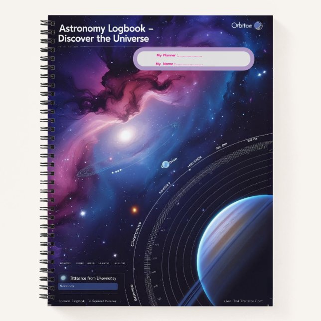 Astronomy Logbook – Discover the Universe Notebook (Front)