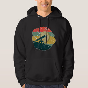 Astronomy Lover Retro Telescope Eclipse Astronomy Hoodie