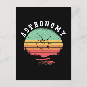 Astronomy Lovers Retro Space Stars Universe Planet Holiday Postcard