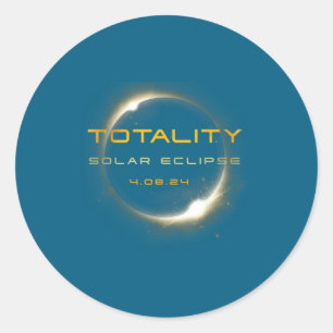 Astronomy Lovers Total Solar Eclipse 2024 Totality Classic Round Sticker