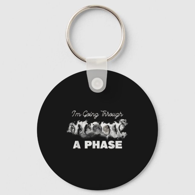 Astronomy lunar eclipse going through a phase moon key ring (Front)