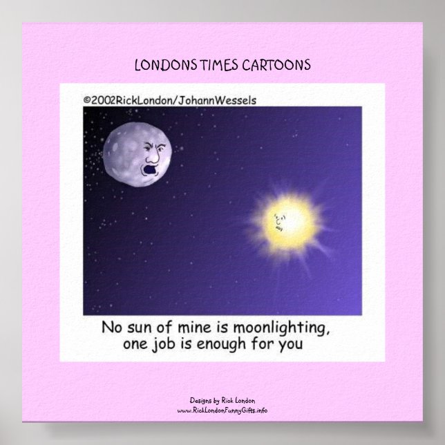 Astronomy Moonlighting Cartoon Funny Canvas Print (Front)