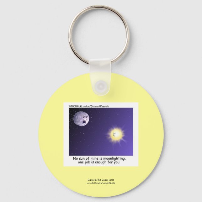 Astronomy Moonlighting Cartoon Funny Key Chain (Front)