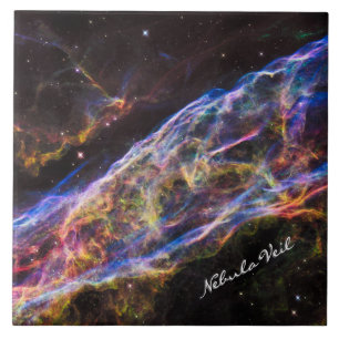 Astronomy & Nebula Veil, Hubble / Galaxy Ceramic Tile