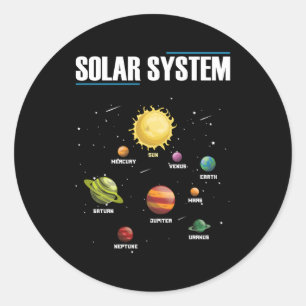 Astronomy Planets Space Solar System Galaxy Classic Round Sticker