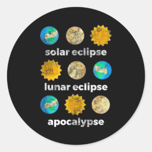 Astronomy science solar eclipse lunar eclipseAstro Classic Round Sticker