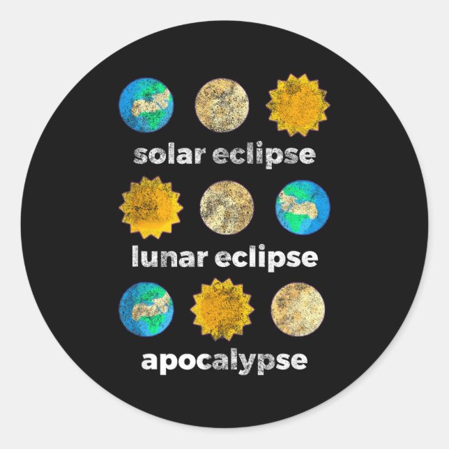 Astronomy science solar eclipse lunar eclipseAstro Classic Round Sticker (Front)