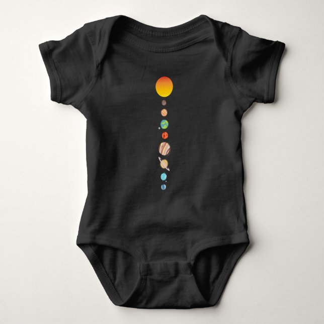 Astronomy solar system planets baby bodysuit (Front)