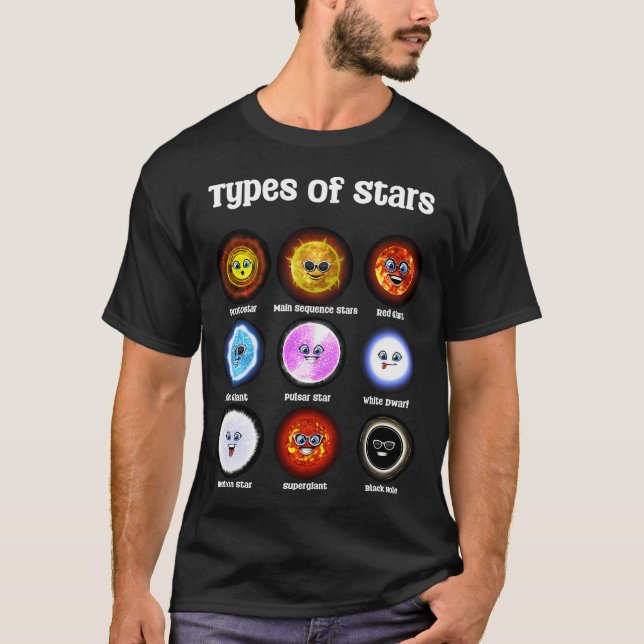 Astronomy Types Of Stars T-Shirt (Front)