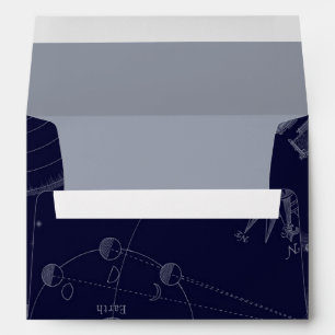 Astronomy Vintage Illustrations Midnight & Grey Envelope