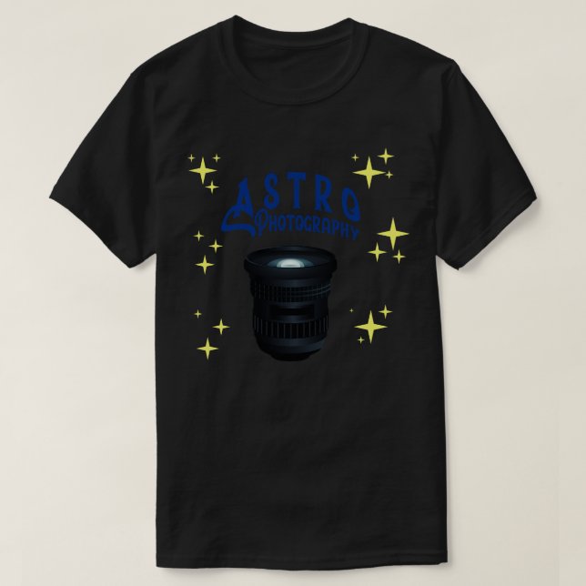 Astrophotography Camera Lens T-Shirt (Design Front)