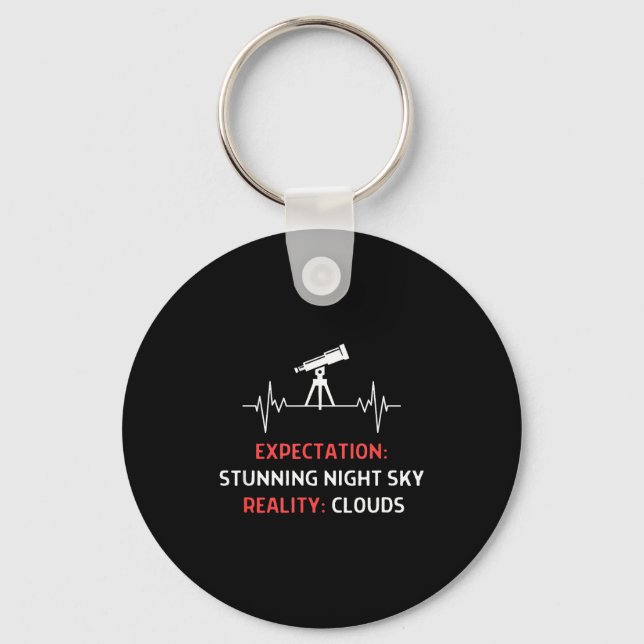 Astrophotography Quote Expectation Night Sky Cloud Key Ring (Front)