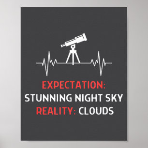 Astrophotography Quote Expectation Night Sky Cloud Poster
