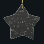 Astrophysics diagrams and formulas ceramic tree decoration<br><div class="desc">Astrophysics diagrams and formulas chalk handwriting on green blackboard</div>