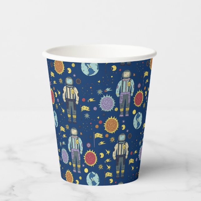 Astrounaut Space Man Colourful Paper Cups (Front)