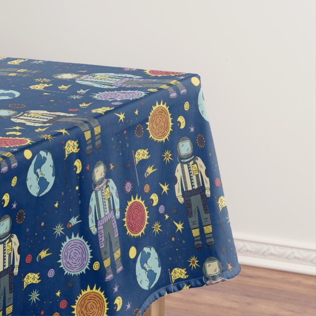 Astrounaut Space Man Colourful Tablecloth (In Situ)
