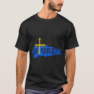 Asturian Map And Flag - Distressed Asturias Spain T-Shirt